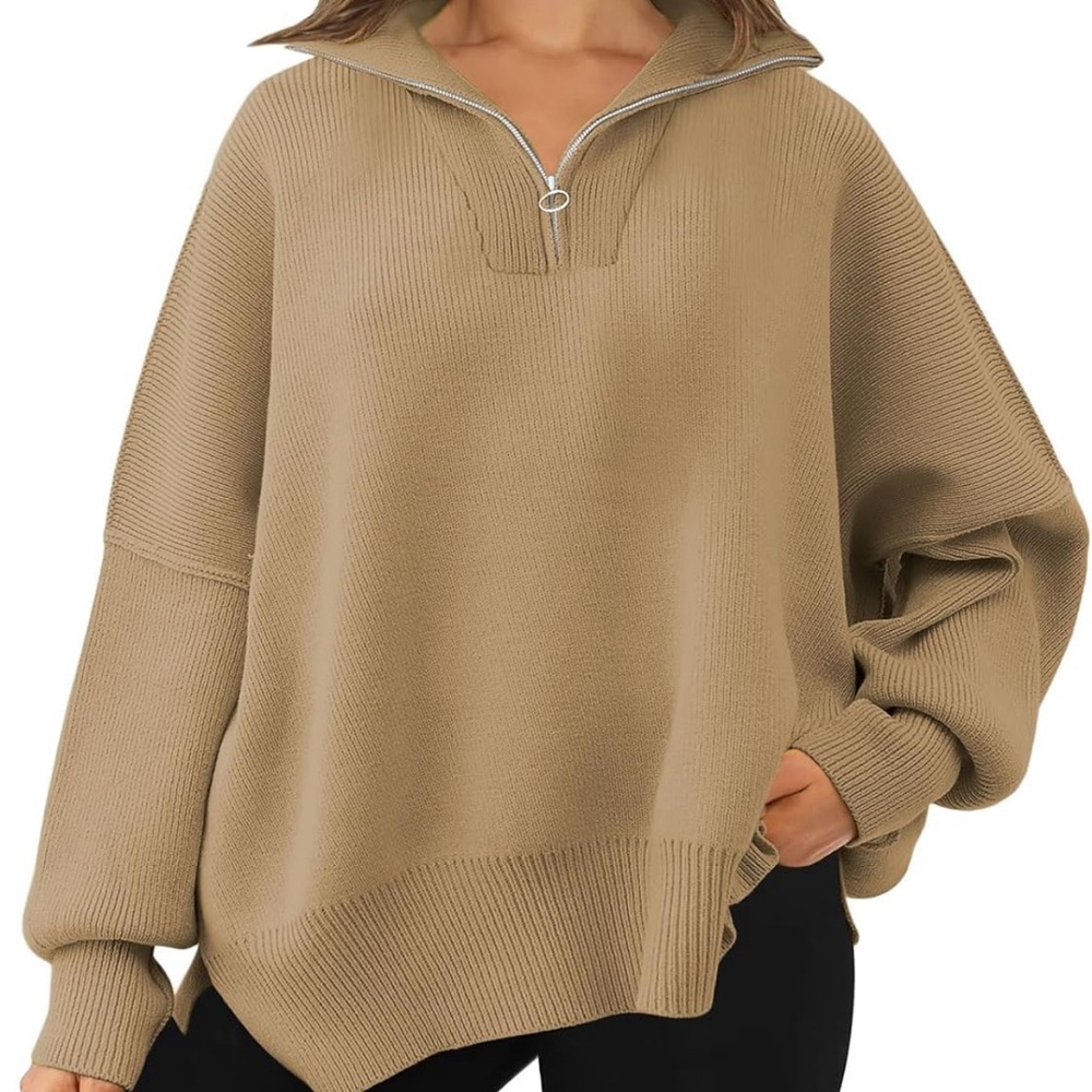 Oversized sweater khaki